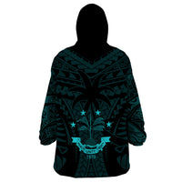 FSM Chuuk States Wearable Blanket Hoodie Micronesia Vintage Polynesian Tribal Aqua Version LT9 - Polynesian Pride