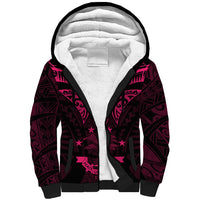 FSM Chuuk States Sherpa Hoodie Micronesia Vintage Polynesian Tribal Pink Version LT9 Unisex Pink - Polynesian Pride