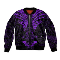 FSM Chuuk States Bomber Jacket Micronesia Vintage Polynesian Tribal Purple Version LT9 Unisex Purple - Polynesian Pride