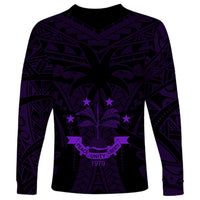 FSM Chuuk States Long Sleeve Shirt Micronesia Vintage Polynesian Tribal Purple Version LT9 - Polynesian Pride