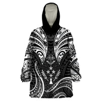 FSM Kosrae States Wearable Blanket Hoodie Micronesia Vintage Polynesian Tribal Black Version LT9 One Size Black - Polynesian Pride