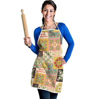 Mele Kalikimaka Hawaii Christmas Apron Melemele Mama Seamless Floral Motif - Polynesian Pride
