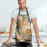 Mele Kalikimaka Hawaii Christmas Apron Melemele Mama Seamless Floral Motif - Polynesian Pride