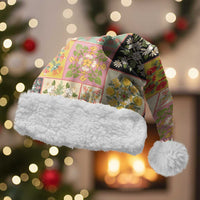 Mele Kalikimaka Hawaii Christmas Santa Hat Melemele Mama Seamless Floral Motif - Polynesian Pride