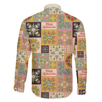 Mele Kalikimaka Hawaii Christmas Family Matching Long Sleeve Bodycon Dress and Hawaiian Shirt Melemele Mama Seamless Floral Motif - Polynesian Pride