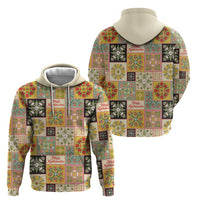 Mele Kalikimaka Hawaii Christmas Hoodie Melemele Mama Seamless Floral Motif - Polynesian Pride