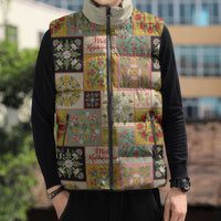Mele Kalikimaka Hawaii Christmas Sleeveless Puffer Jacket Melemele Mama Seamless Floral Motif LT9 - Polynesian Pride