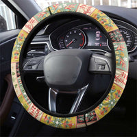 Mele Kalikimaka Hawaii Christmas Steering Wheel Cover Melemele Mama Seamless Floral Motif - Polynesian Pride