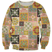 Mele Kalikimaka Hawaii Christmas Sweatshirt Melemele Mama Seamless Floral Motif - Polynesian Pride