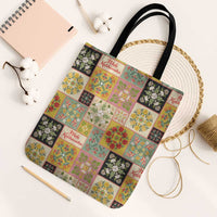 Mele Kalikimaka Hawaii Christmas Tote Bag Melemele Mama Seamless Floral Motif - Polynesian Pride