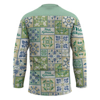 Mele Kalikimaka Hawaii Christmas Hockey Jersey Omaomao Seamless Floral Motif LT9 - Polynesian Pride