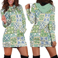 Mele Kalikimaka Hawaii Christmas Hoodie Dress Omaomao Seamless Floral Motif - Polynesian Pride
