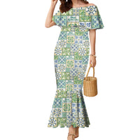 Mele Kalikimaka Hawaii Christmas Mermaid Dress Omaomao Seamless Floral Motif - Polynesian Pride