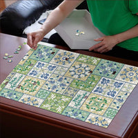 Mele Kalikimaka Hawaii Christmas Puzzle Omaomao Seamless Floral Motif - Polynesian Pride