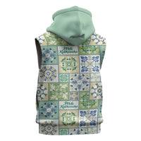 Mele Kalikimaka Hawaii Christmas Sleeveless Hoodie Omaomao Seamless Floral Motif - Polynesian Pride