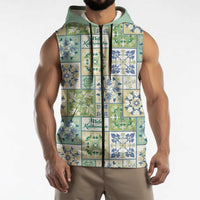 Mele Kalikimaka Hawaii Christmas Sleeveless Zip Hoodie Omaomao Seamless Floral Motif LT9 - Polynesian Pride