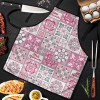 Mele Kalikimaka Hawaii Christmas Apron Akala Seamless Floral Motif - Polynesian Pride