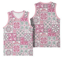 Mele Kalikimaka Hawaii Christmas Basketball Jersey Akala Seamless Floral Motif LT9 - Polynesian Pride