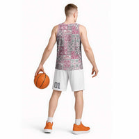 Mele Kalikimaka Hawaii Christmas Basketball Jersey Akala Seamless Floral Motif LT9 - Polynesian Pride