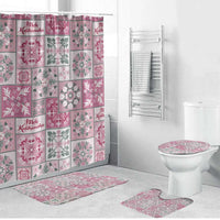 Mele Kalikimaka Hawaii Christmas Bathroom Set Akala Seamless Floral Motif - Polynesian Pride