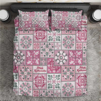 Mele Kalikimaka Hawaii Christmas Bedding Set Akala Seamless Floral Motif - Polynesian Pride