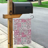 Mele Kalikimaka Hawaii Christmas Garden Flag Akala Seamless Floral Motif - Polynesian Pride