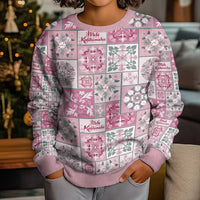 Mele Kalikimaka Hawaii Christmas Kid Ugly Christmas Sweater Akala Seamless Floral Motif - Polynesian Pride