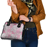 Mele Kalikimaka Hawaii Christmas Shoulder Handbag Akala Seamless Floral Motif - Polynesian Pride