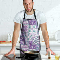 Mele Kalikimaka Hawaii Christmas Apron Poni Seamless Floral Motif - Polynesian Pride