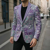 Mele Kalikimaka Hawaii Christmas Blazer Poni Seamless Floral Motif - Polynesian Pride