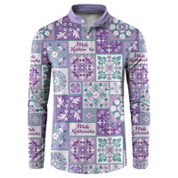 Mele Kalikimaka Hawaii Christmas Button Sweatshirt Poni Seamless Floral Motif - Polynesian Pride