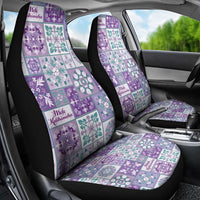 Mele Kalikimaka Hawaii Christmas Car Seat Cover Poni Seamless Floral Motif - Polynesian Pride