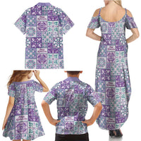 Mele Kalikimaka Hawaii Christmas Family Matching Summer Maxi Dress and Hawaiian Shirt Poni Seamless Floral Motif - Polynesian Pride