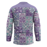 Mele Kalikimaka Hawaii Christmas Hockey Jersey Poni Seamless Floral Motif LT9 - Polynesian Pride