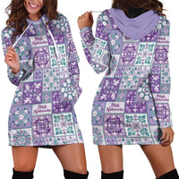 Mele Kalikimaka Hawaii Christmas Hoodie Dress Poni Seamless Floral Motif - Polynesian Pride