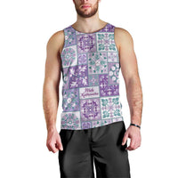 Mele Kalikimaka Hawaii Christmas Men Tank Top Poni Seamless Floral Motif - Polynesian Pride