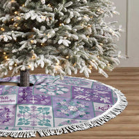 Mele Kalikimaka Hawaii Christmas Tree Skirt Poni Seamless Floral Motif - Polynesian Pride