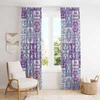 Mele Kalikimaka Hawaii Christmas Window Curtain Poni Seamless Floral Motif - Polynesian Pride