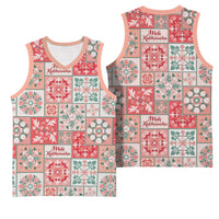 Mele Kalikimaka Hawaii Christmas Basketball Jersey Ulaula Seamless Floral Motif LT9 - Polynesian Pride