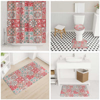 Mele Kalikimaka Hawaii Christmas Bathroom Set Ulaula Seamless Floral Motif - Polynesian Pride