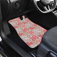 Mele Kalikimaka Hawaii Christmas Car Mats Ulaula Seamless Floral Motif - Polynesian Pride