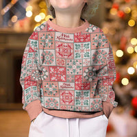 Mele Kalikimaka Hawaii Christmas Kid Ugly Christmas Sweater Ulaula Seamless Floral Motif - Polynesian Pride