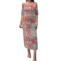 Mele Kalikimaka Hawaii Christmas Puletasi Ulaula Seamless Floral Motif - Polynesian Pride