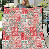 Mele Kalikimaka Hawaii Christmas Quilt Ulaula Seamless Floral Motif - Polynesian Pride