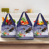American Samoa Bald Eagle Grocery Bag Polynesian Tropical Flowers