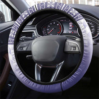 American Samoa Bald Eagle Steering Wheel Cover Polynesian Tropical Flowers