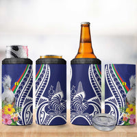 New Caledonia Kagu Bird 4 in 1 Can Cooler Tumbler Polynesian Tropical Flowers LT9 - Polynesian Pride
