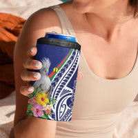 New Caledonia Kagu Bird 4 in 1 Can Cooler Tumbler Polynesian Tropical Flowers LT9 - Polynesian Pride