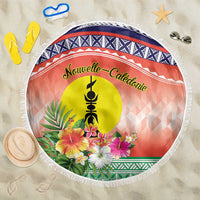 New Caledonia Nautilus Shell Beach Blanket Polynesian Tropical Flowers