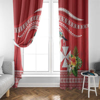 Wallis et Futuna Kingfisher Window Curtain Polynesian Tropical Flowers